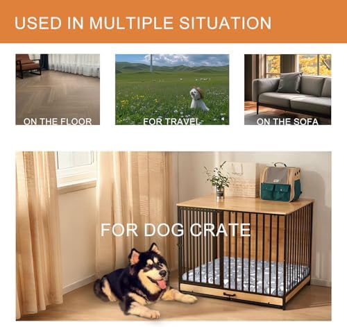 VANKEAN Reversible Cool/Warm Crate Mat Waterproof Washable Firm S-XXL Grey - Image 6
