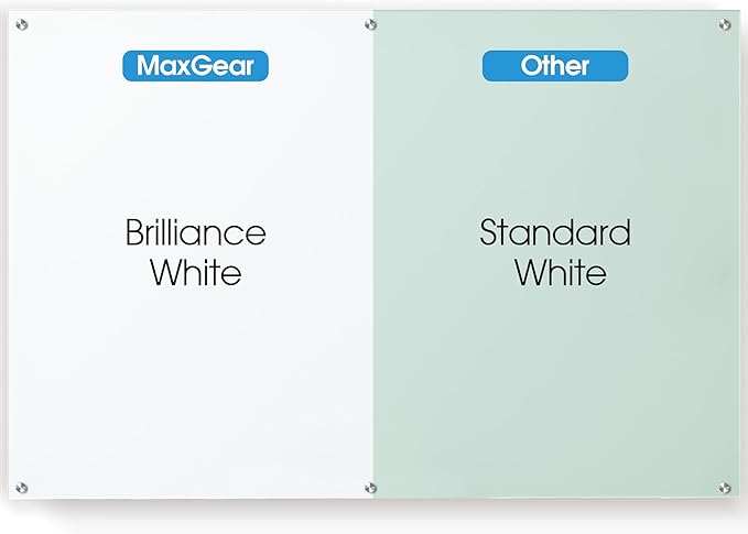 MaxGear Glass White Board 72x48 Inches Brilliance White Magnetic Dry Erase - Image 2