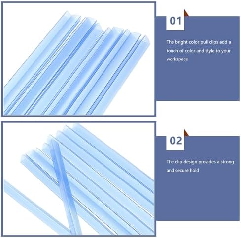 KALLORY 20pcs Blue Bookbinding Slide Binders 310mm X 15mm Plastic Binding Bars for A4 Document Binding Folders Office and School Report Covers - Image 7