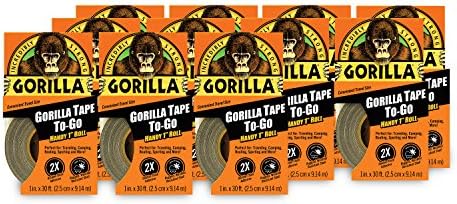 Gorilla 6100101-11 Duct Tape to-Go, 1" x 10 yd, Black, (Pack of 11), 11-Pack, 11 Piece by Gorilla