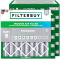 Filterbuy 25x25x4 Air Filter MERV 8 Dust & Allergy Defense (12-Pack) by Filterbuy