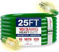 25ft Outdoor/Indoor Extension Cord 10/3 Gauge Ultra Heavy Duty 3 Prong SJTW, Waterproof, Flexible Cold-Resistant Long Power Cord,15A 125V 1875W, Green by LifeSupplyUSA by LifeSupplyUSA