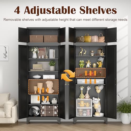 SteeLoong 90" Metal Storage Cabinet with Doors and 5 Adjustable Shelves - Image 6