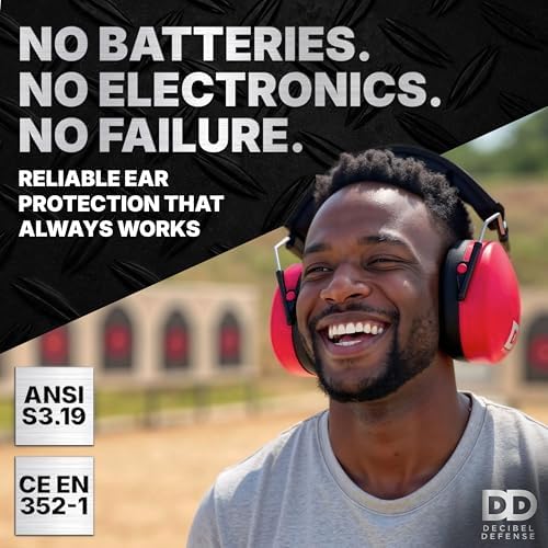 DECIBEL DEFENSE Ear Protection, 37 dB NRR Ear MuffS (SAFETY RED) - Image 5