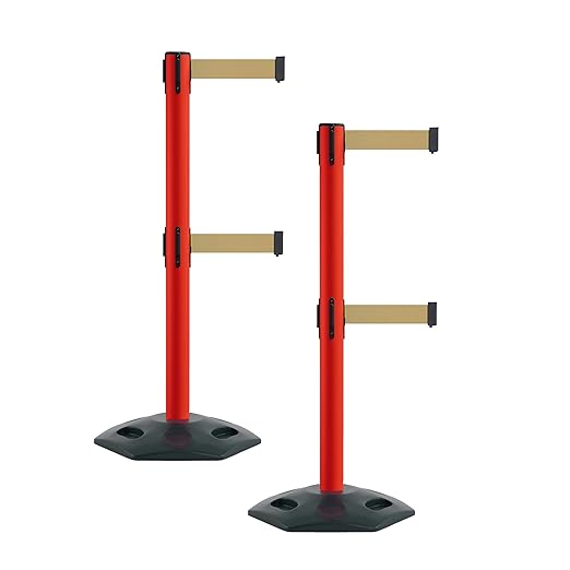 Montour Line MSR630D Set of 2 Retractable Belt Barrier Stanchion, Heavy-Duty by Montour+Line