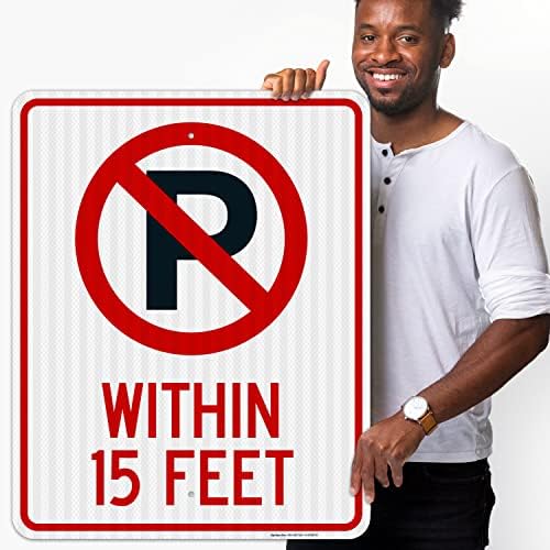 No Parking Symbol Within 15 Feet Sign, - Image 2