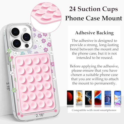 Anteel 2 Pack Silicone Suction Phone Case Mount, Non Slip Sticky Grip for Cellphone, Silicon Adhesive Suction Cup Mount, Strong Grip Holder for Selfies and Videos (Sky Blue) - Image 6