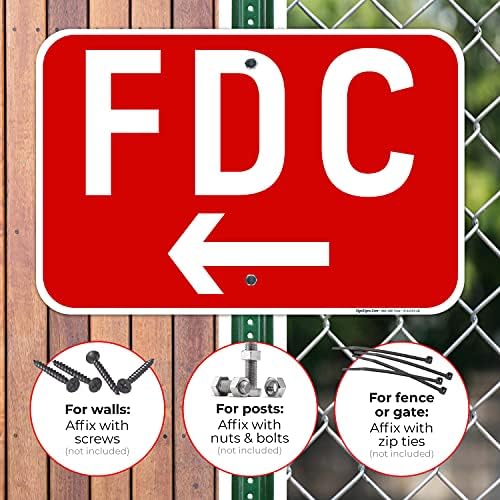 FDC Left Arrow Sign, Red Background, - Image 4