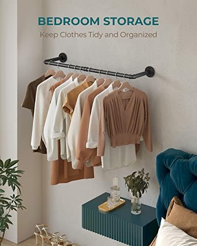 OROPY 38.4" Industrial Pipe Clothing Rack, Wall Mounted Clothes Rack - Image 4