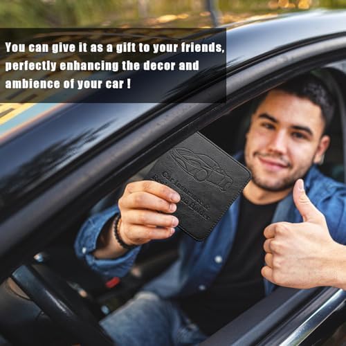 Ziciner Car Registration and Insurance Holder, Auto Card Document Glove Box Organizer with Magnetic Closure, Universal Vehicle Interior Accessories for Cars SUVs (Black-Small) - Image 6