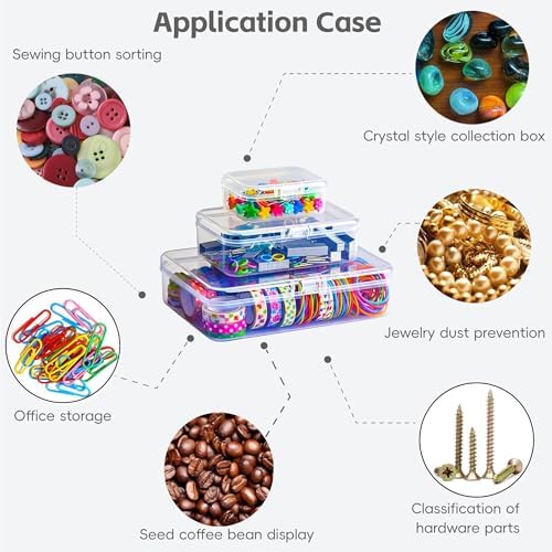 LJY 28 Plastic Boxes, 3 Sizes for Buttons - Image 4