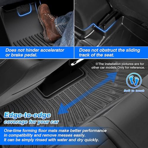 CARTIST Floor Mats for Chevy Traverse & GMC Acadia 2024-2026, Buick Enclave 2025-2026 (Only for 7 Seats Captain Chairs), All Weather Car Mats for Traverse Accessories, with Door Sill Protector - Image 3