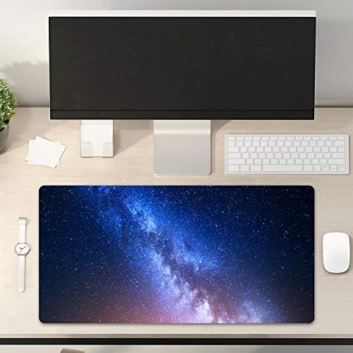 QiyI PU Leather Large Mouse Pad, Office Decor, 31.5" x 15.7", Starry Sky - Image 2