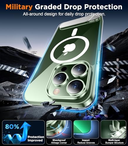 Temdan Magnetic Compatible with iPhone 13 Pro Max Case, [Built-in Invisible Kickstand][Compatible with MagSafe] [Military Grade Shockproof] Slim Thin Phone Case for iPhone 13 Pro Max 6.7" - Image 3