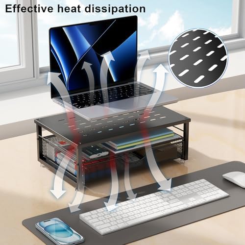 gianotter Computer Monitor Stand Riser with Drawer - Image 3