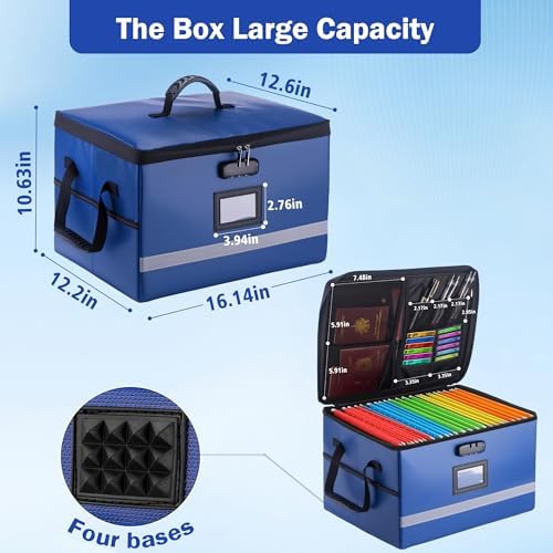 EXLIFBAG Fireproof File Organizer with Lock, 1 Layer - Image 3
