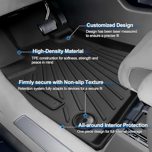 Peleus Floor Mats & Trunk Mat for 2024 2025 2026 Lincoln Nautilus All Weather TPE Protection Floor Liners Full Set with Cargo Liner for Lincoln Nautilus Accessories - Image 2