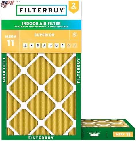 Filterbuy 14x25x2 Air Filter MERV 11 Pet & Allergy Defense (2-Pack) by Filterbuy