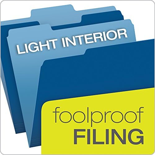 Pendaflex Colored File Folders, 100 Pack, Letter Size (8.5" x 11"), Durable Dark Blue Folders, 3 Tabs for Easy Labeling, Colorful School, Office & Home Document Organization - Image 3