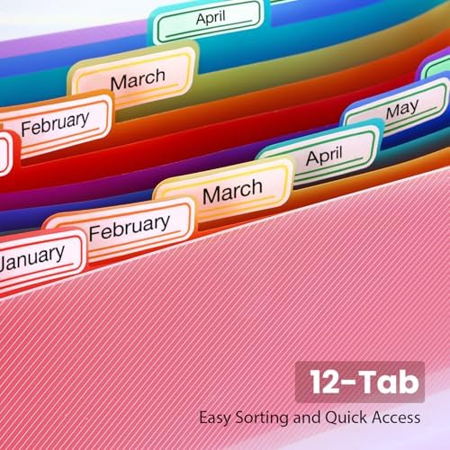 13 Pocket A6 Receipt Organizer, 2 Pack Small Accordion File Organizer, Coupon Organizer with Labels - Clear and Black - Image 4