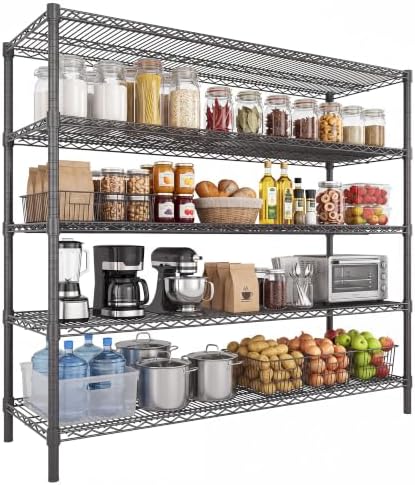 Garvee 5-Tier 3250LBS Metal Shelving Unit, 55" W Adjustable Storage Shelves by Garvee