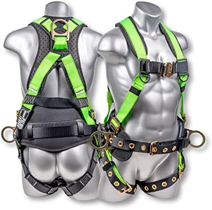 Palmer Safety Hammerhead 5pt Safety Harness Back Padded, QCB Chest, Tongue Buckel Legs Straps, Back & Side D-Rings by ATERET