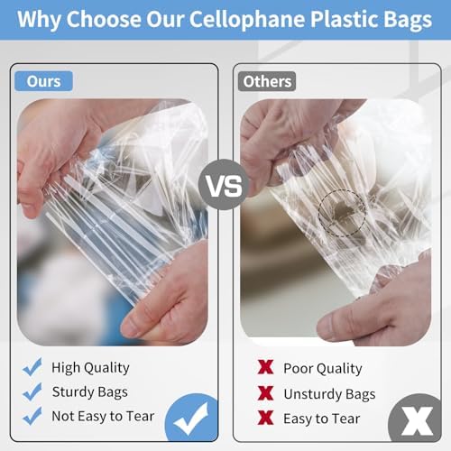70 Pack 10x14" Clear Cellophane Bags for Shirts, Gift Wrapping, Artwork - Image 4