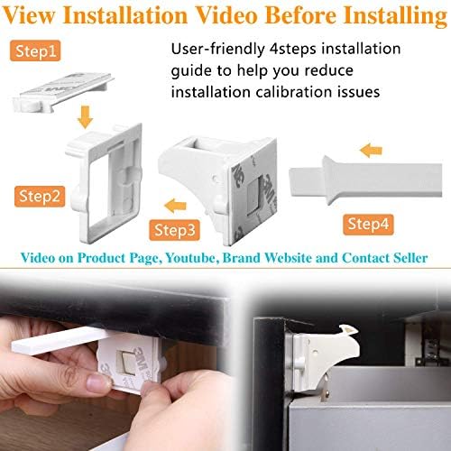 Vmaisi Adhesive Magnetic Locks for Cabinets & Drawers (32 Locks and 4 Keys) - Image 4