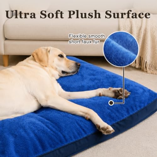 NUPIDA Waterproof Large Dog Bed for Crate with Washable Cover, 35x22, Navy - Image 2