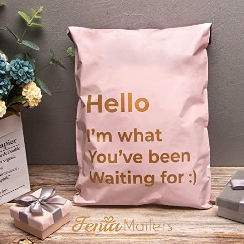 Fenia Pink Poly Mailers 10x13 inch Shipping Bags for Clothing, Poly Packaging Bags, Self Seal Shipping Envelopes, Pink Poly Mailers for Small Business, Business Text Printed Design -(2.4Mil 100Pcs) - Image 5