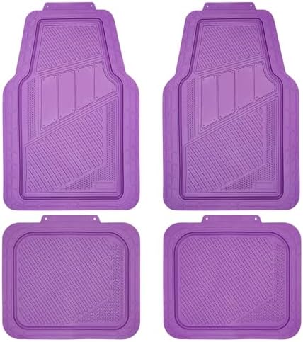 CAR PASS Heavy Duty Rubber Floor Mats 4-Piece Car Mat Set - Universal Waterproof Floor Mats for Car SUV Truck, Durable All-Weather Mats(Purple) by CARPASS