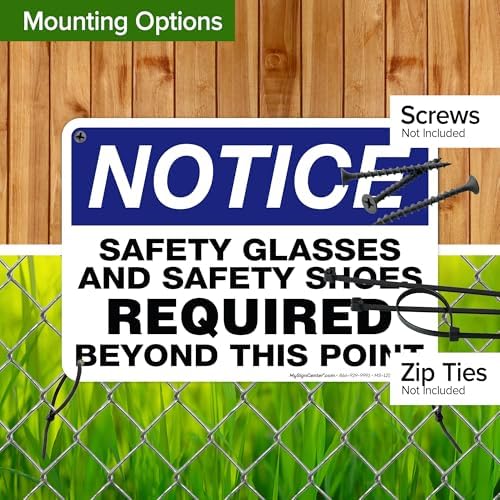 Safety Glasses and Safety Shoes Required Beyond This Point Sign, 7x10 - Image 5