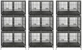 Homey Pet 3 Pack Three Tiers 43" Stackable Heavy Duty Double Dog Crate Bank by HomeyPet