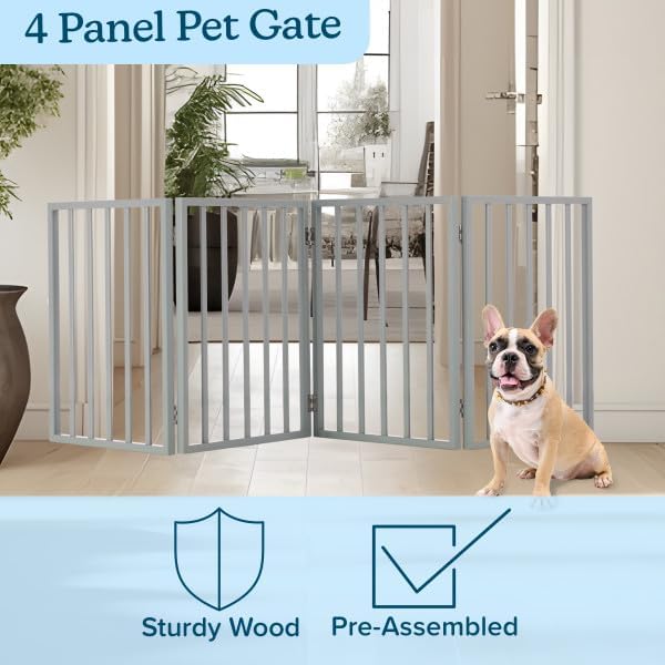 Pet Gate - 4-Panel Indoor Foldable Dog Fence - Image 3