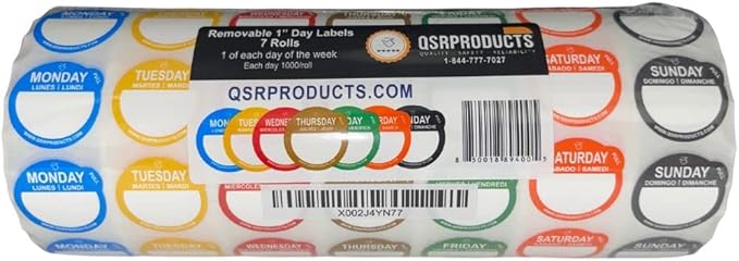 QSRProducts Removable Day Label - Image 2