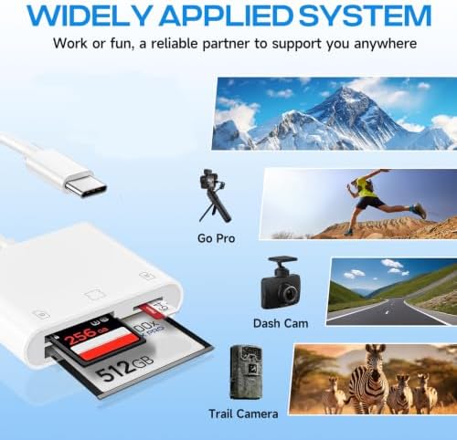 Three Slots USB C SD Card Reader, Type C Digital Camera Adapter - Image 3