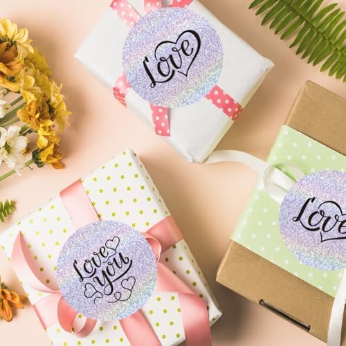 3 Inch Holographic Thermal Labels,Round Thermal Printer Labels,Waterproof Thermal Printer Stickers for DIY Logo Design,Name Tag,QR Code,Thanks Card 150 Labels/Roll (Purple dots) - Image 5