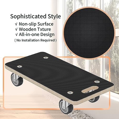 Wood Platform Dolly 4 Wheels Heavy Duty Furniture Mover Dolly 550 Lbs Capacity (2 Packs) Christmas Edition Color Family Trolley Specification - Image 2