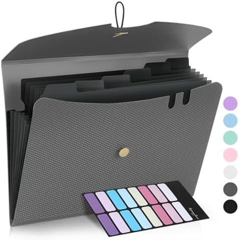Sooez 7 Pocket Accordion File Organizer, Premium Expanding File Folder by Sooez
