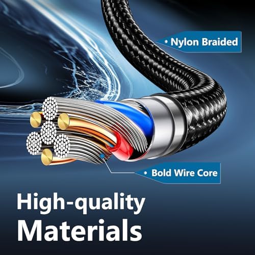 60W USB C to USB C Cable, 3 Pack 10ft Type C Fast Charger Cord (Black) - Image 4