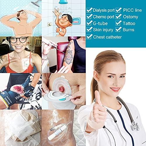 Waterproof Shower Protector Large Cover Shields for PICC Central Line Peritoneal Dialysis Chest Port Feeding Tube PD Catheter Accessories Bandages with Non-Stick Center Pad 10"x12"(Pack of 14) - Image 6