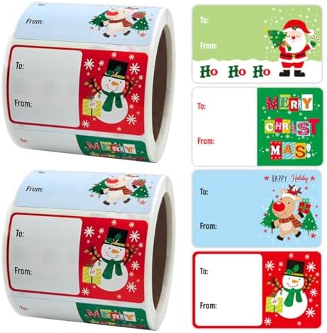 500 Christmas Gift Tags,Self Adhesive Santa Stickers for Xmas Presents by LOPUROExquisiteAccessories