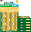 Filterbuy 20x36x2 Air Filter MERV 11 Pet & Allergy Defense (6-Pack) by Filterbuy
