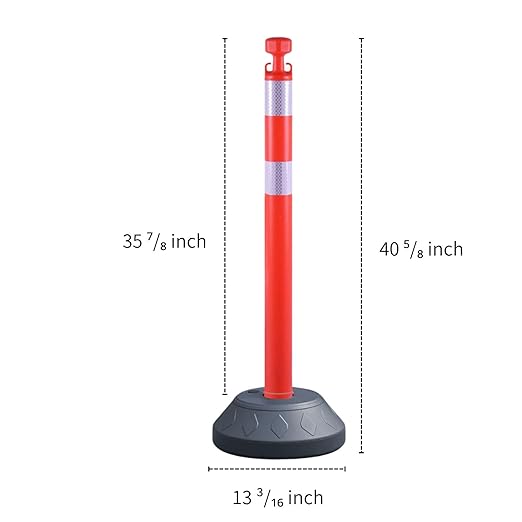 6 Pack Traffic Delineator Post Cones - Image 2