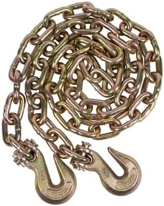 3/8 Inch x 12 FT Grade 70 Binder Chain with Clevis Grab Hooks - G70 Transport Tow Chain - 6,600 Lbs Working Load Limit - Image 4