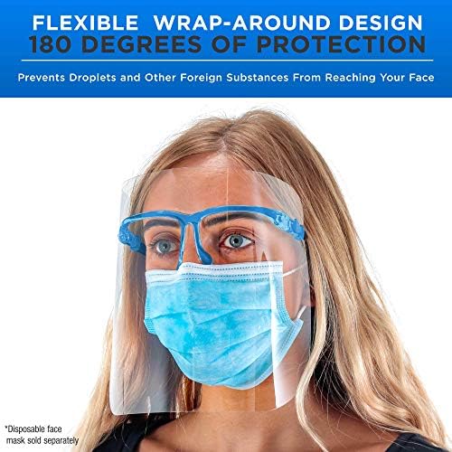 Salon World Safety Face Shields with Blue Glasses Frames (Case of 80) - Image 3