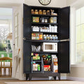 GAIOUS 75.2" Tall Metal Pantry Cabinet, Black Storage Cabinets with 4 Door by GAIOUS