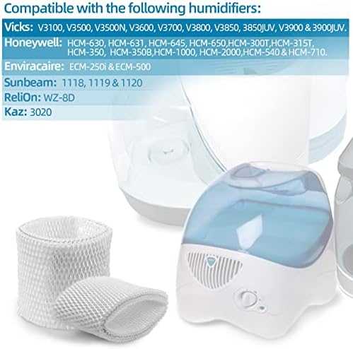 WF2 Humidifier Filter for Kaz Vicks - V3100 V3500 V3700 V3800 V3900 3020 Series, Protec PWF2 VEV400 Cool Mist Vaporizer Humidifiers (Pack of 4) White - Image 6