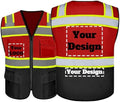 Safety Vest Customize Logo with 5 Pockets & Zipper Reflective High Visibility Vest Class 2 Outdoor Workwear by evershare