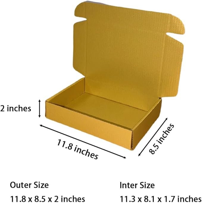 50 Pcs 11.8 x 8.5 x 2 inches Large Size Corrugated Cardboard Gift Boxes - Image 2